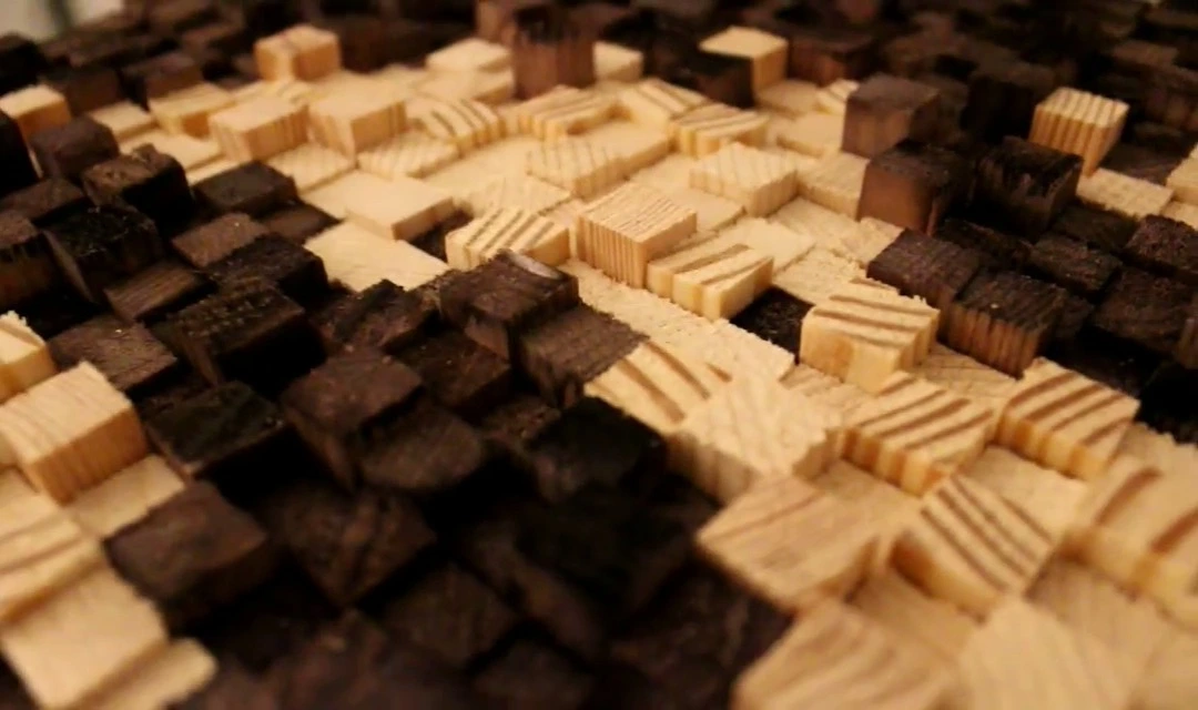 Bois de bout — détail des sections de bois